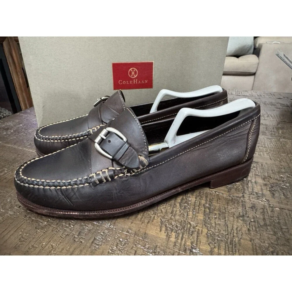 Vintage Cole Haan Brown Leather Classic Loafers Sz 10 M Hand sewn Country